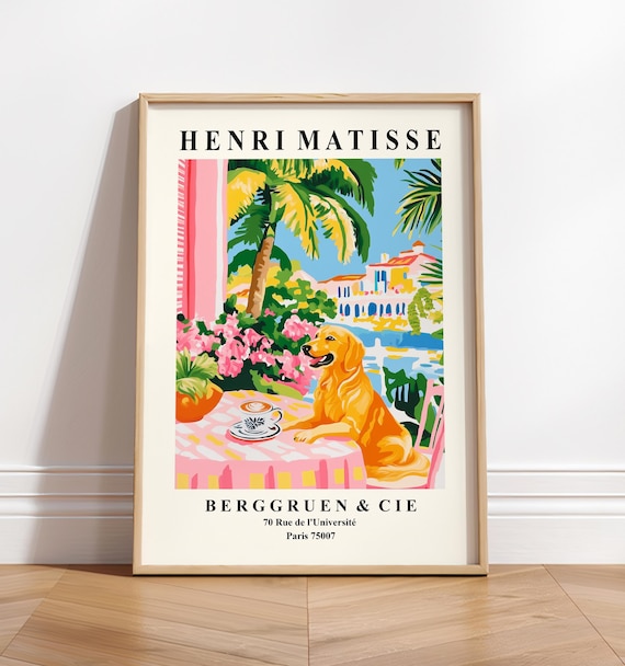 Golden Retriever Matisse-Inspired Kitchen Art Print