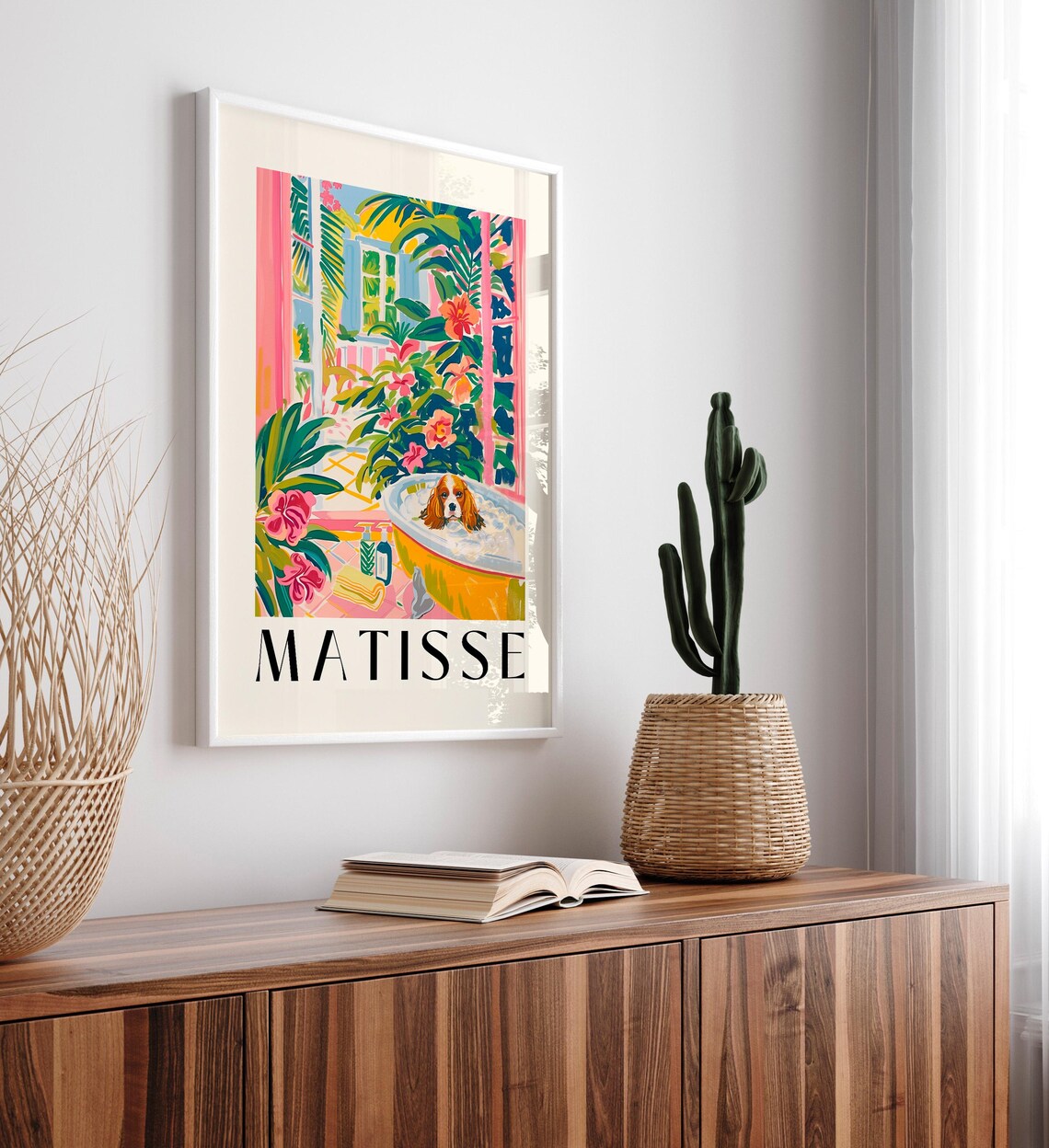 Cavalier King Charles Spaniel Bath Art Print, Matisse-Inspired - Image 4