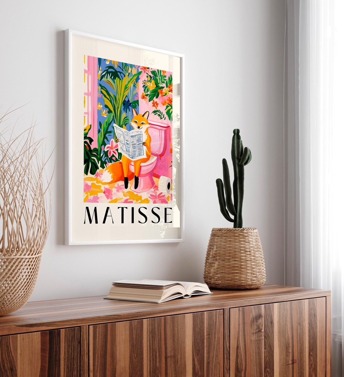 Fox On A Toilet Funny Bathroom Wall Art Print - Image 6