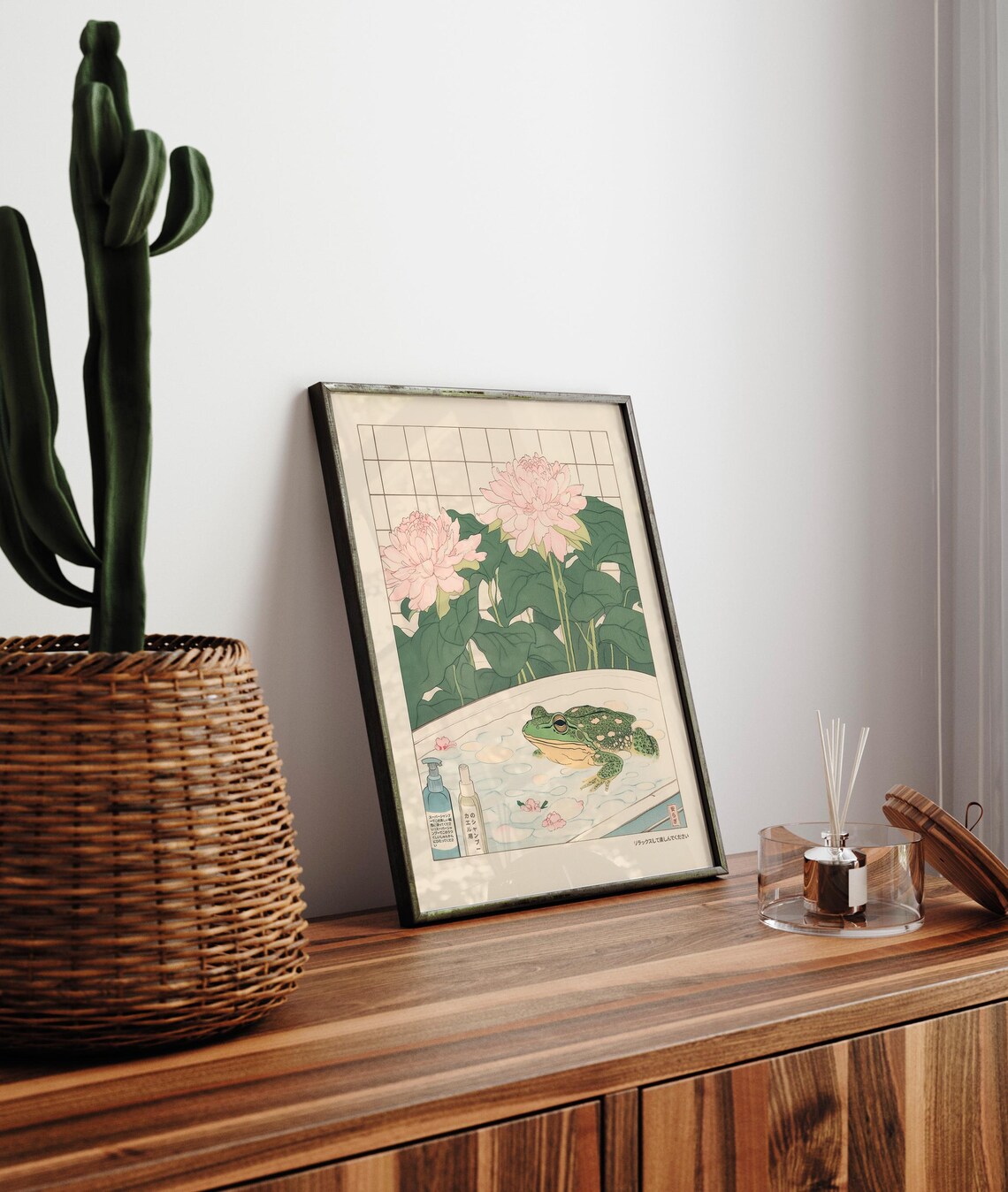 Japanese Frog Print, Japandi Bathroom Wall Art - Image 3