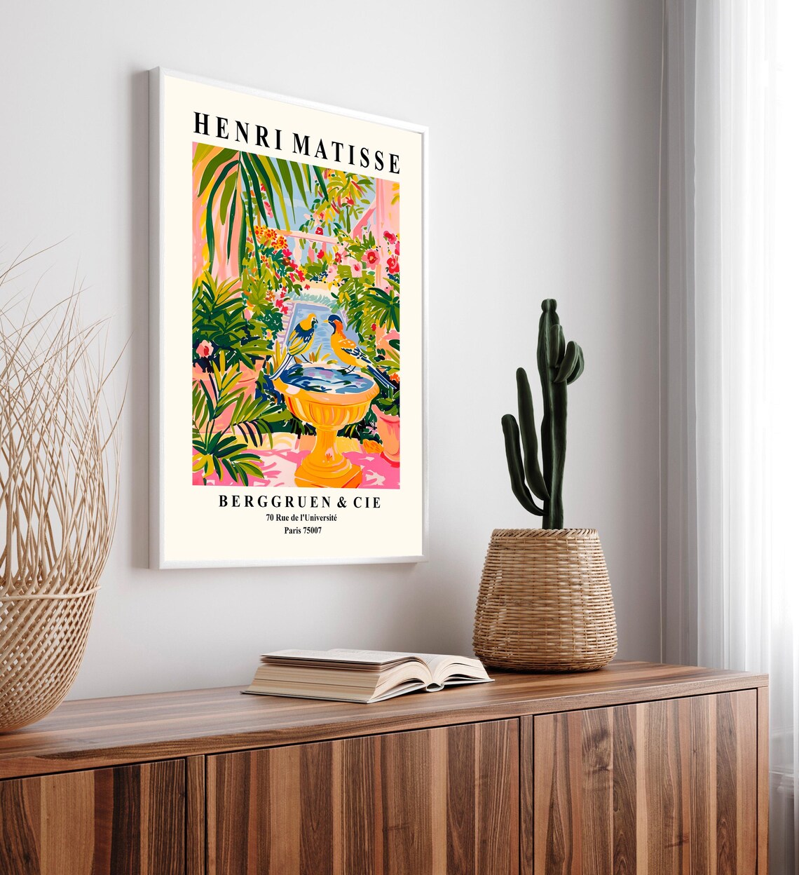 Songbirds in a Bird Bath, Matisse-Inspired Art Print - Image 4