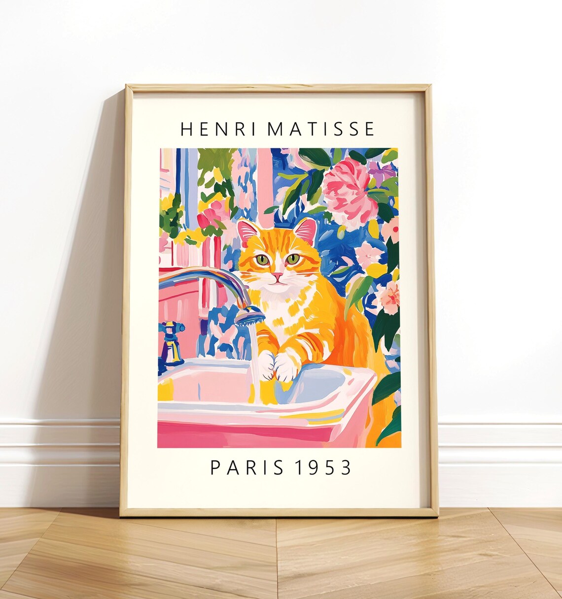 Orange Tabby Cat, Matisse Style Art Print