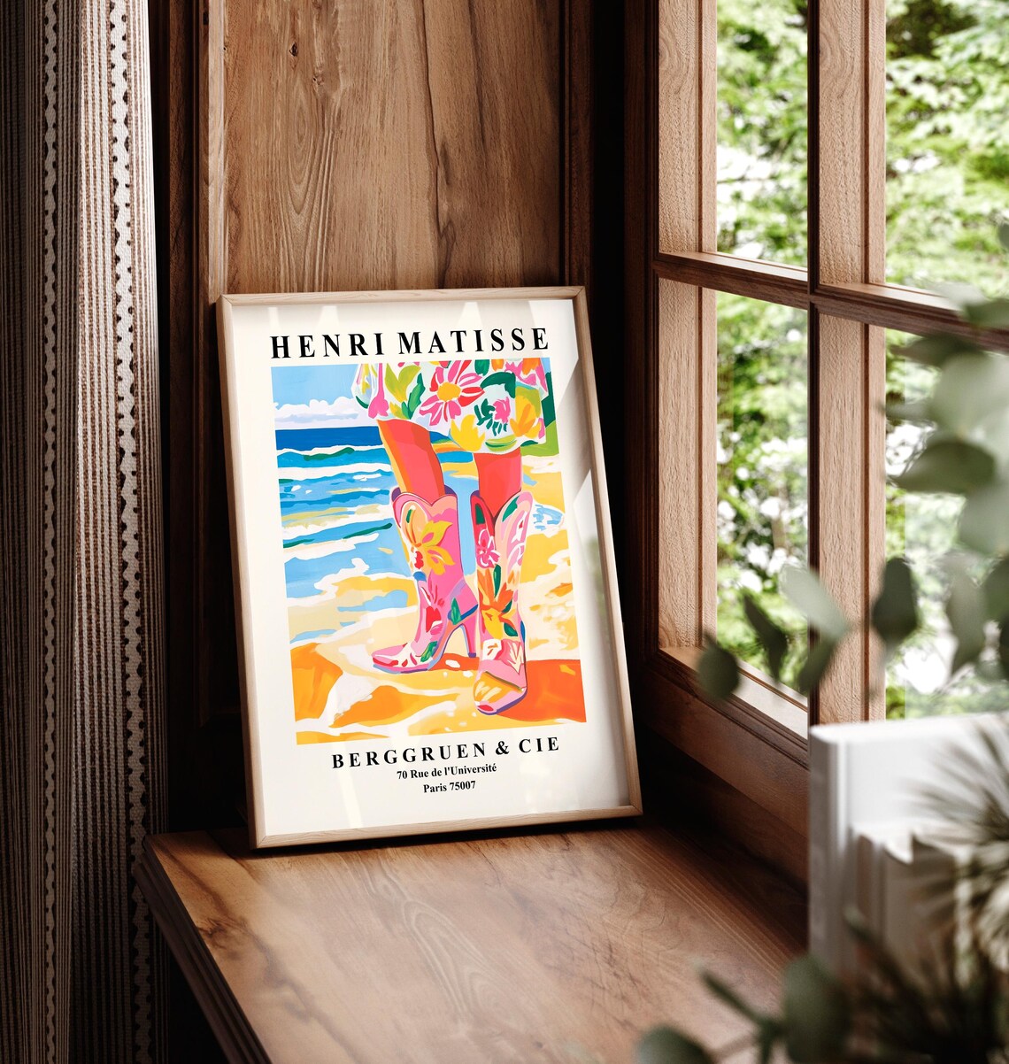 Pink Coastal Cowgirl Art Print, Boho Beach Decor - Image 3