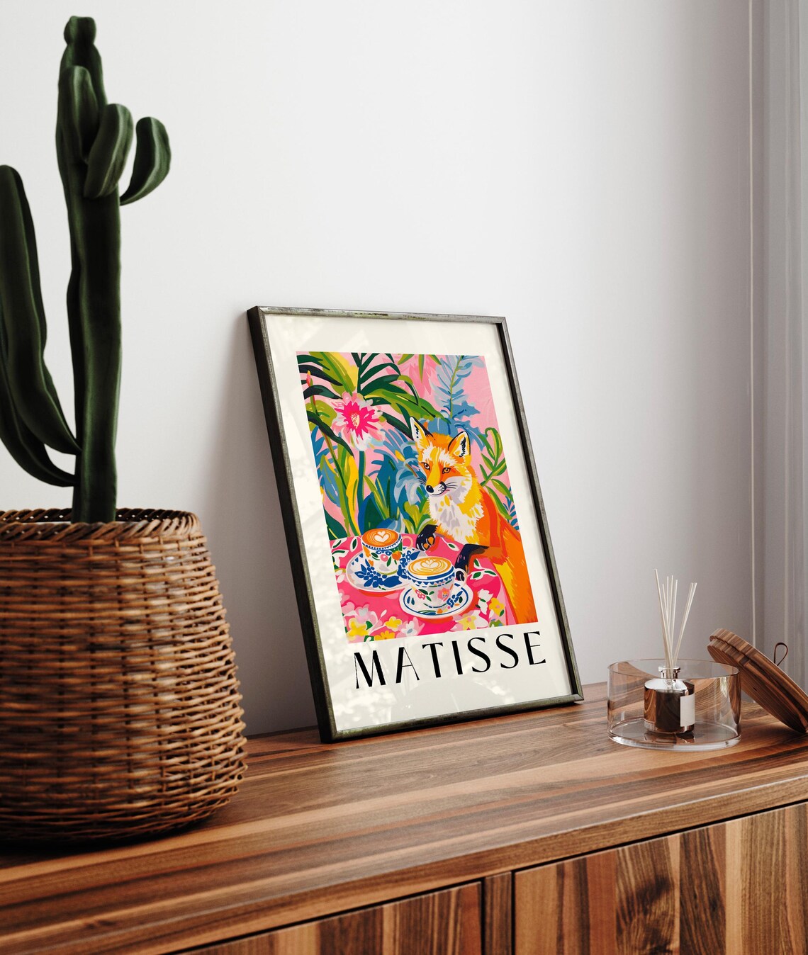 Fox Drinking Coffee, Matisse-Inspired Animal Art Print - Image 5
