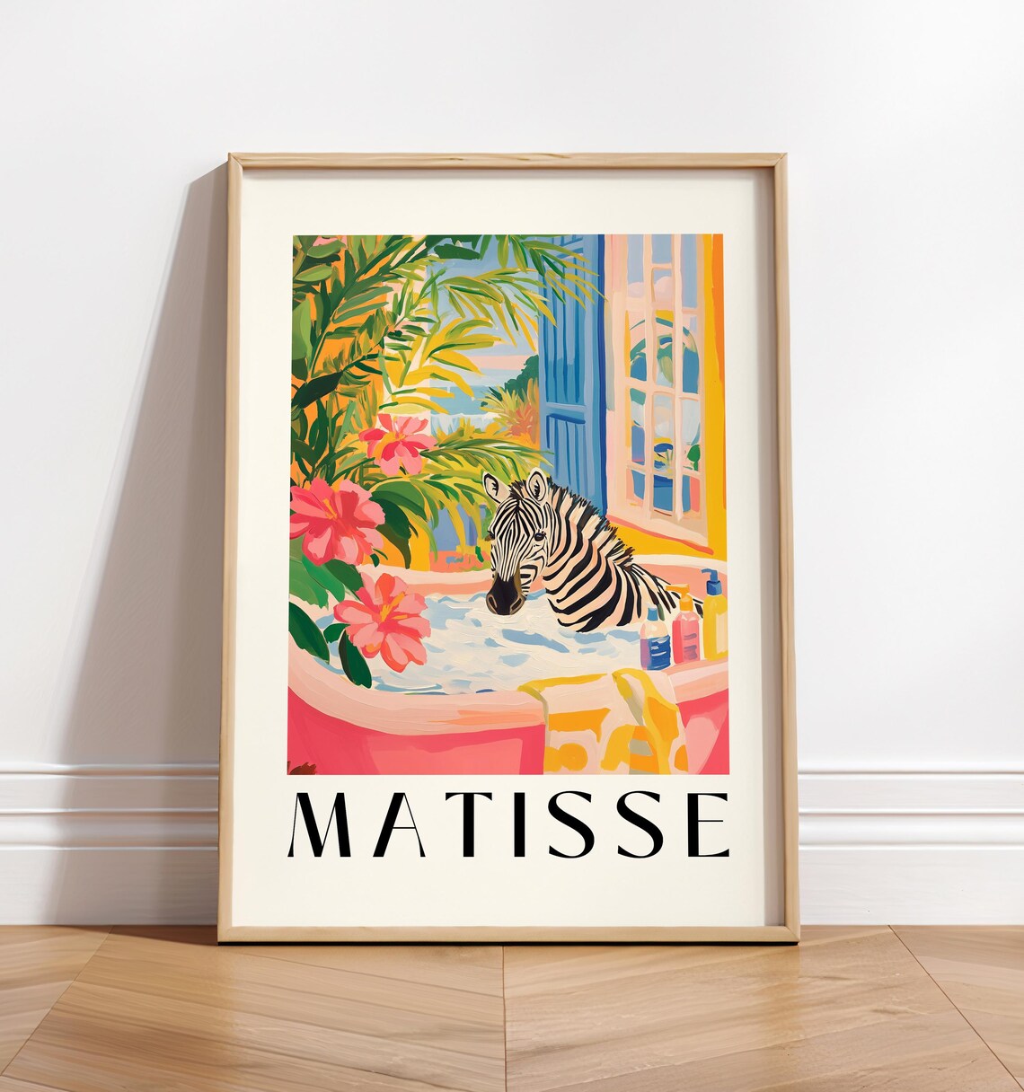 Zebra In Bathtub Funny Bathroom Art Print