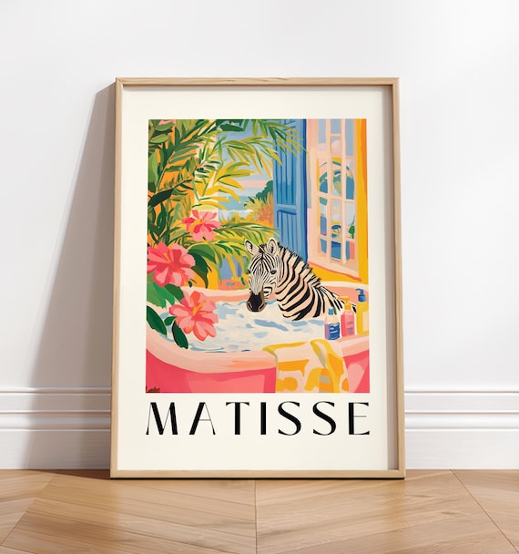 Zebra In Bathtub Funny Bathroom Art Print