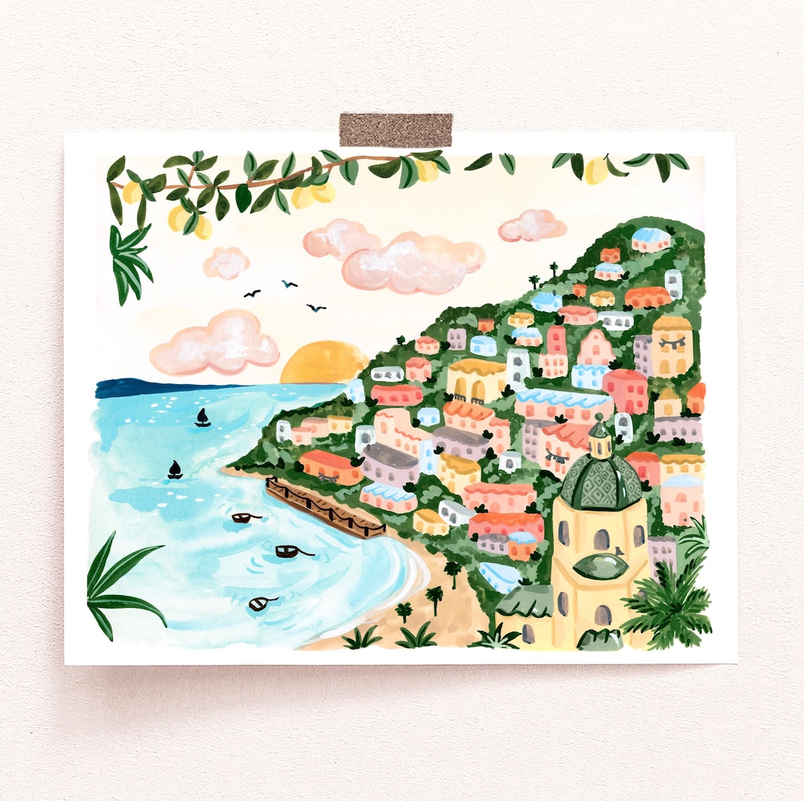Amalfi Coast Positano Beach Travel Poster - Image 3