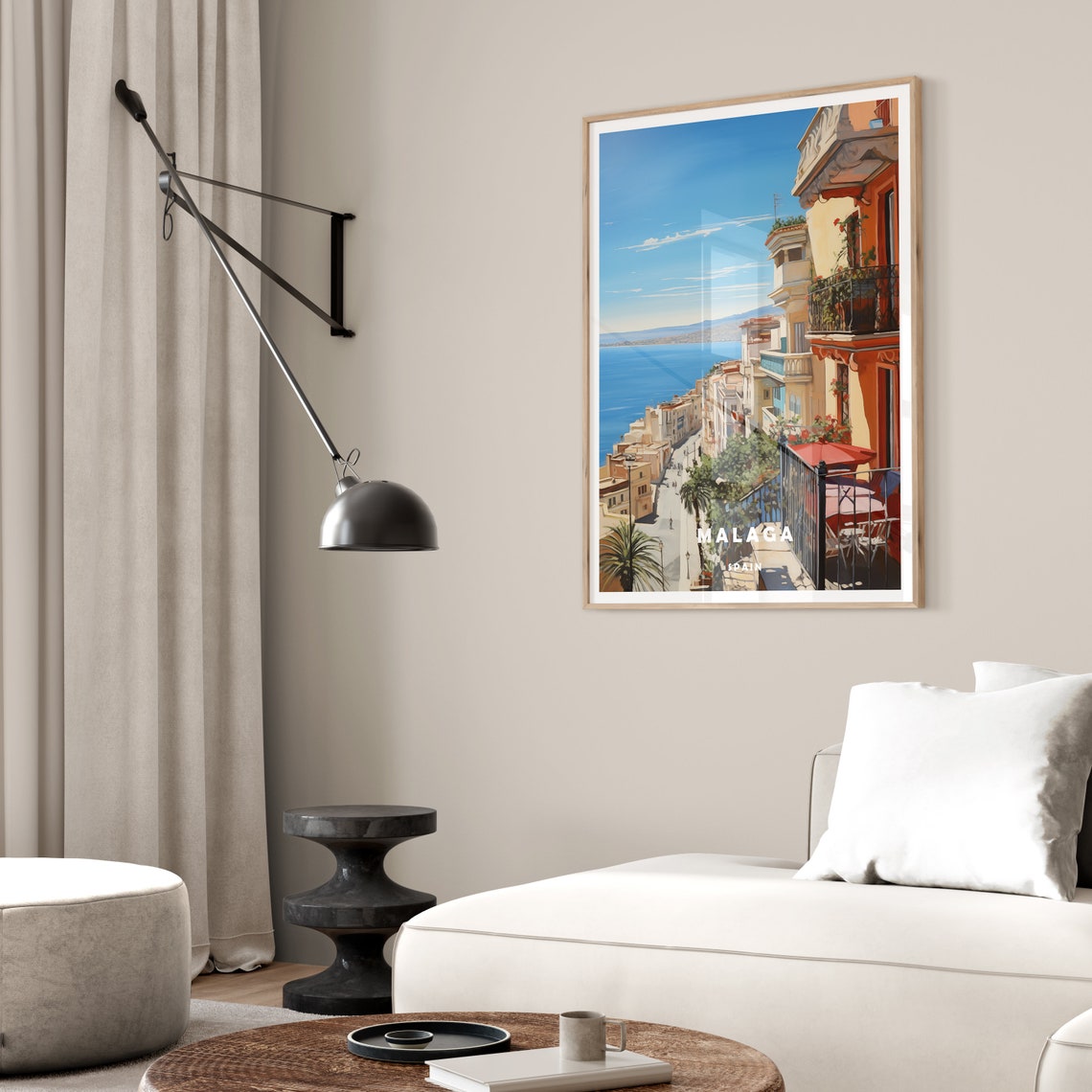 Malaga Spain Coastal Balcony Sea View Andalusia Travel Poster - Image 2