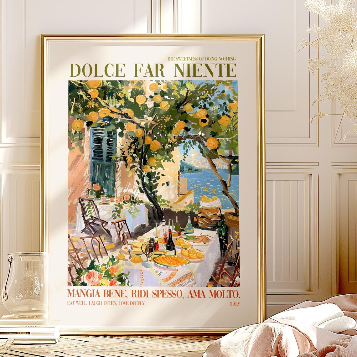 Italian Al Fresco Lover Quote Art, Travel Poster