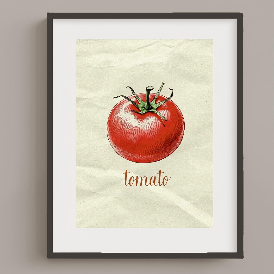 Tomato Art Minimal Tomato Art Simple Wall Decor Art For Kitchen Tomato Art Print Tomato Kitchen Art Rustic Food Art 051 - Image 3