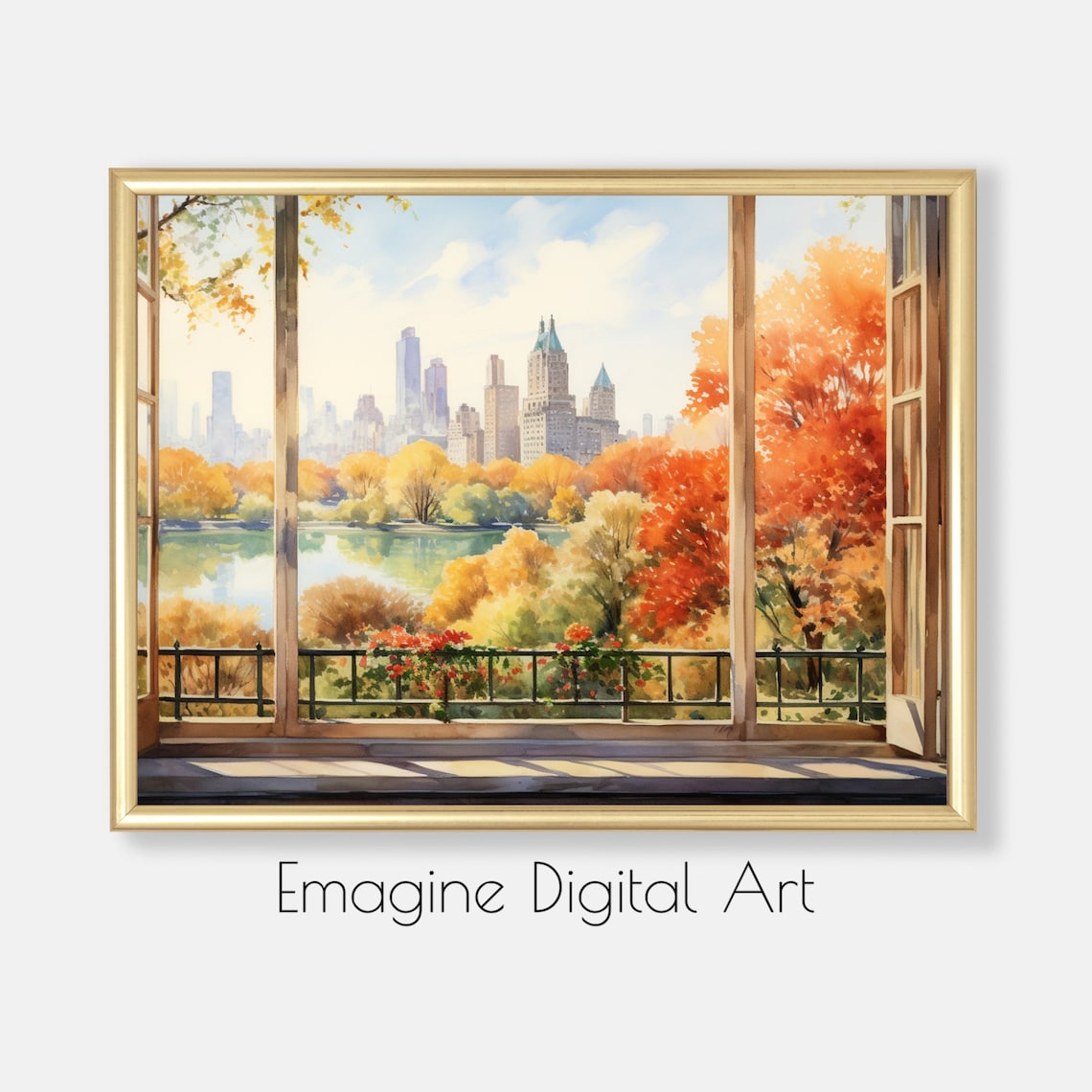 Central Park In Fall, New York Art Print