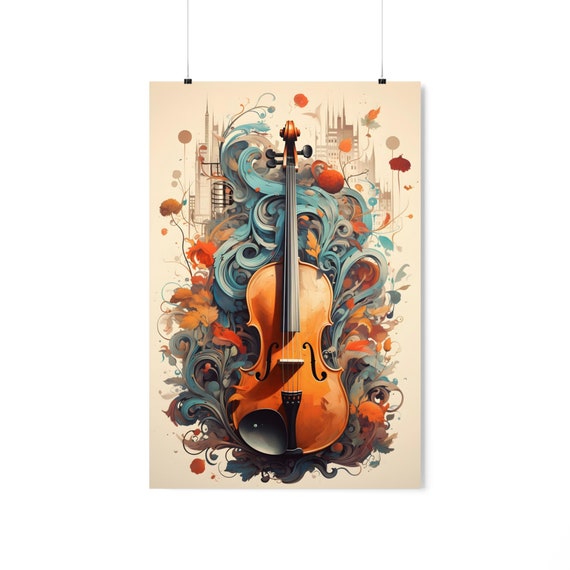 Magical Violin Poster 1 Charming Wall Art For Music Lover Hobby Room Gift Player Teacher Back To School New Print