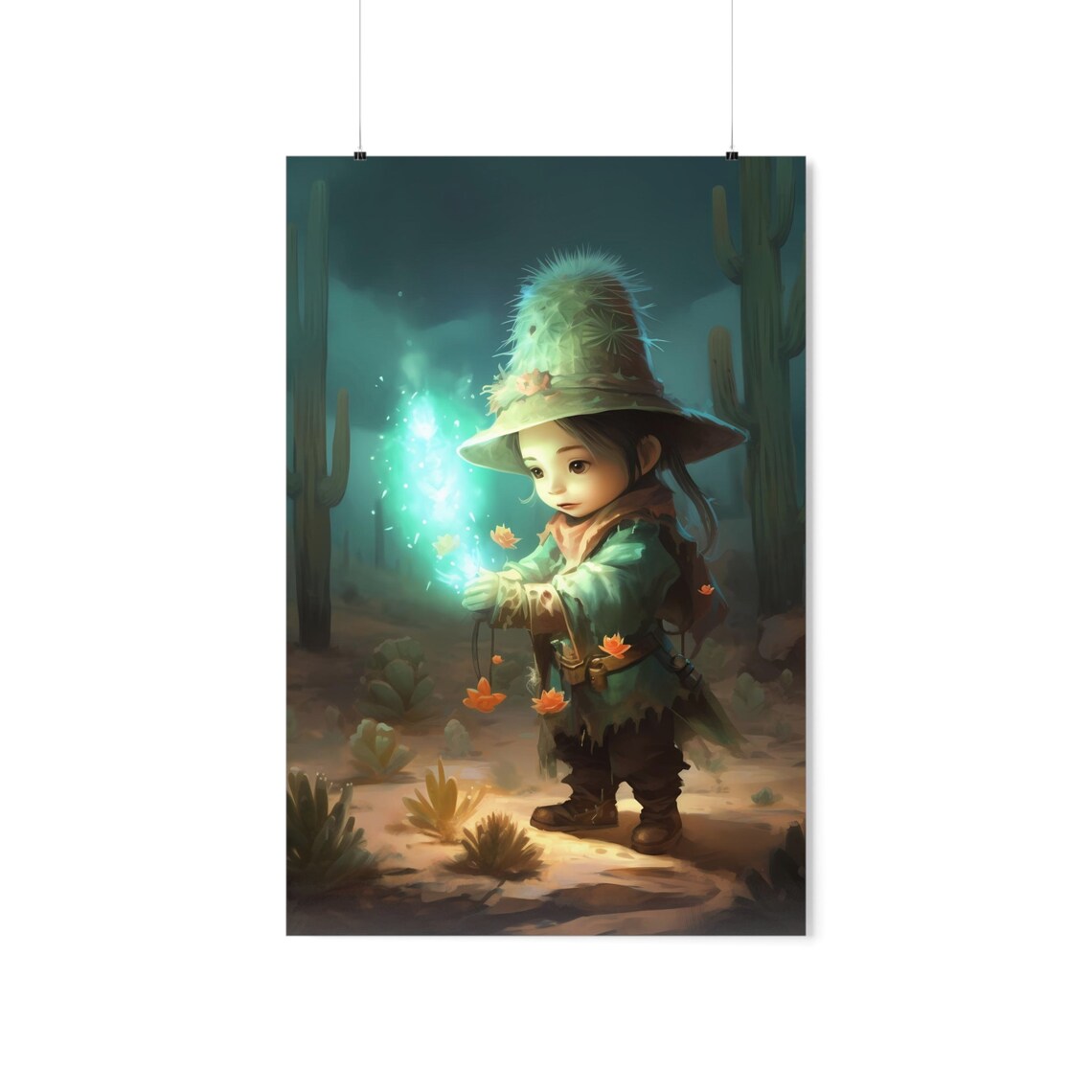Cactus Girl Poster Print, Western Childrens Decor