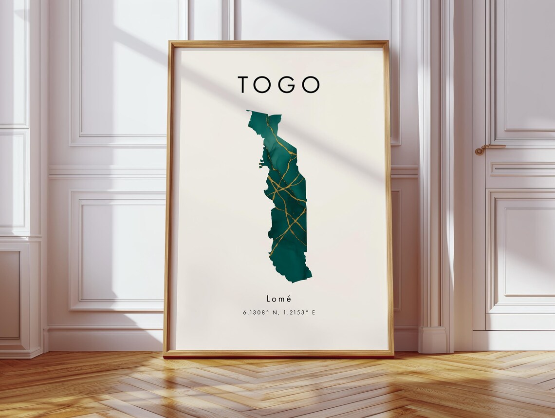Togo Map Poster, Africa Geography Travel Poster