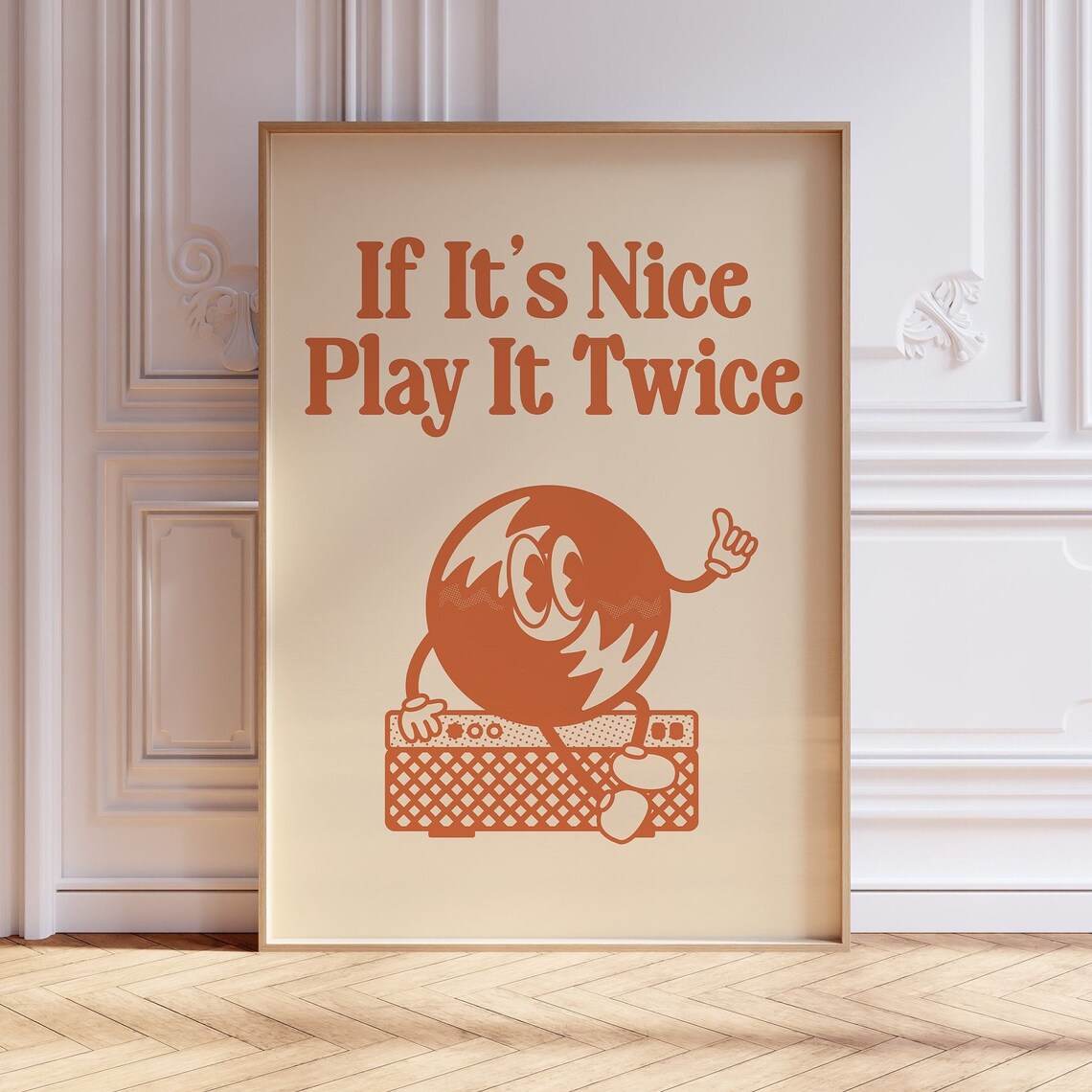 If It's Nice Play It Twice Retro Vinyl Record Music Room Poster
