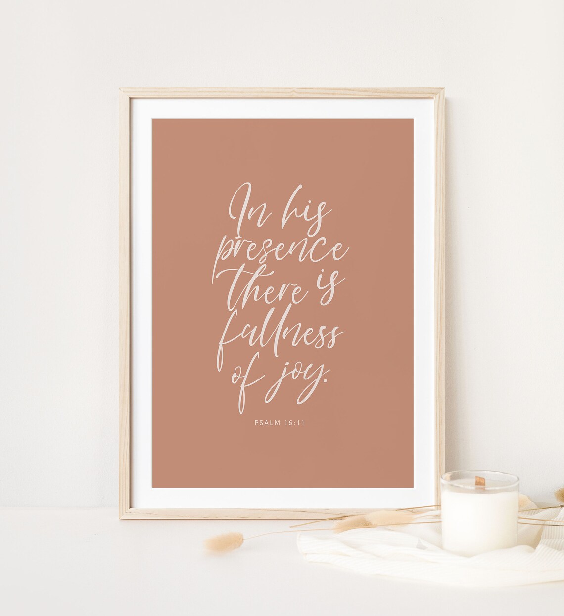 Psalm 16:11 In His Presence Fullness Of Joy Rust Bible Verse Poster Decor - Image 2