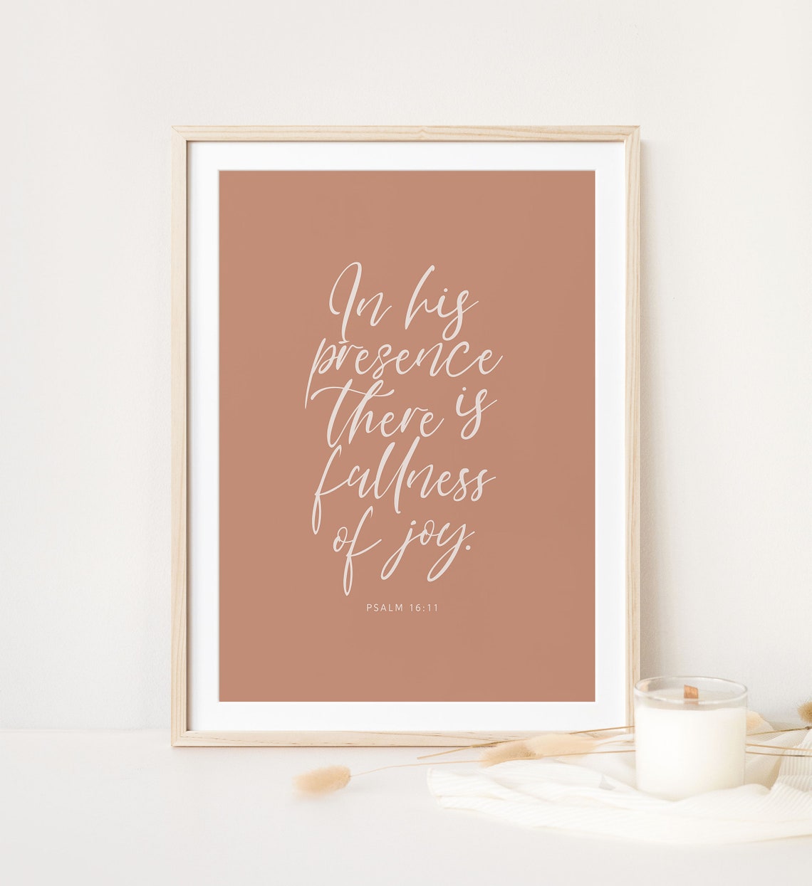 Psalm 1611 In His Presence There Is Fullness Bible Verse Scripture Wall Art Christian Art Modern Scripture Two Files - Image 2
