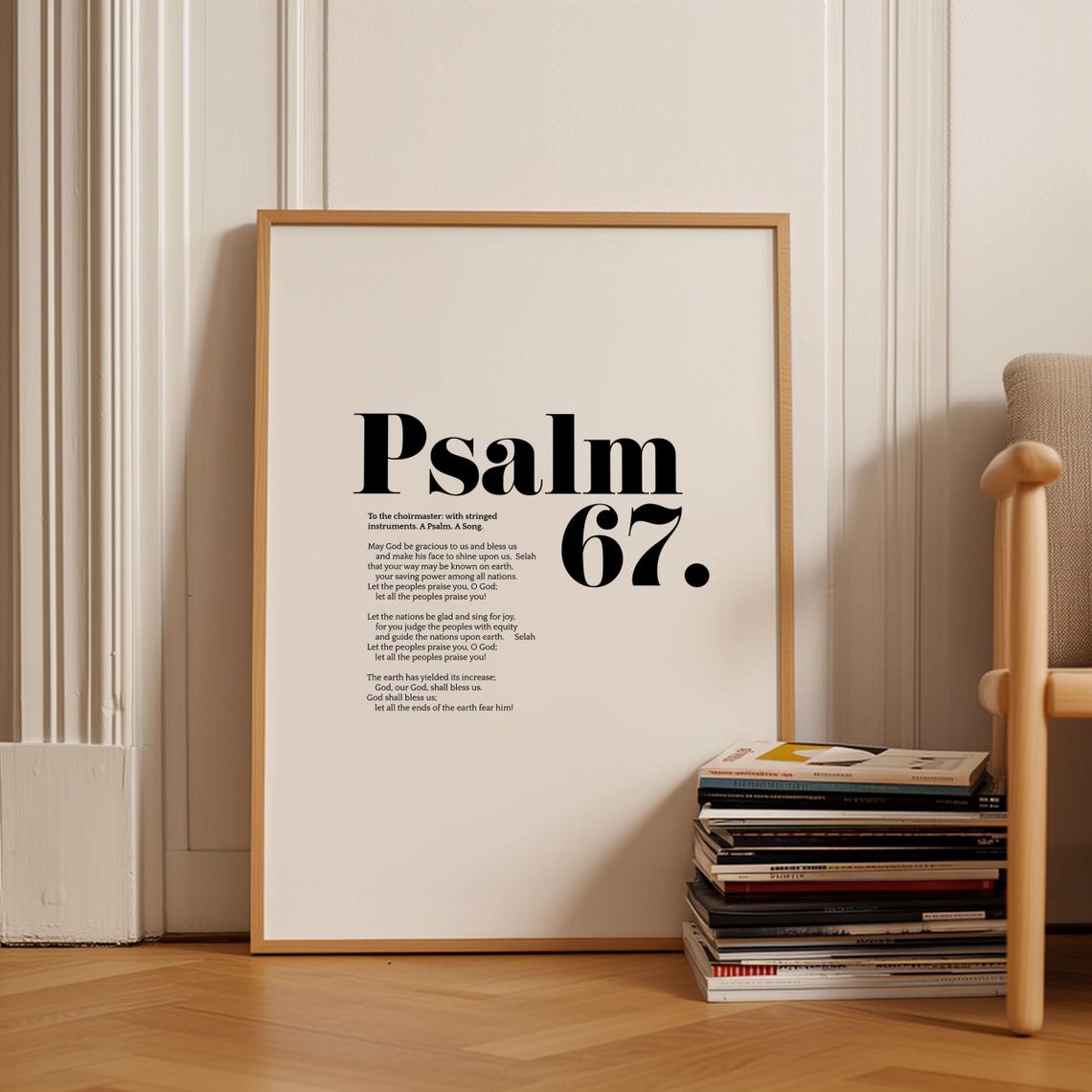 Psalm 67 Blessing Full Chapter Charcoal Serif Minimalist Poster - Image 4