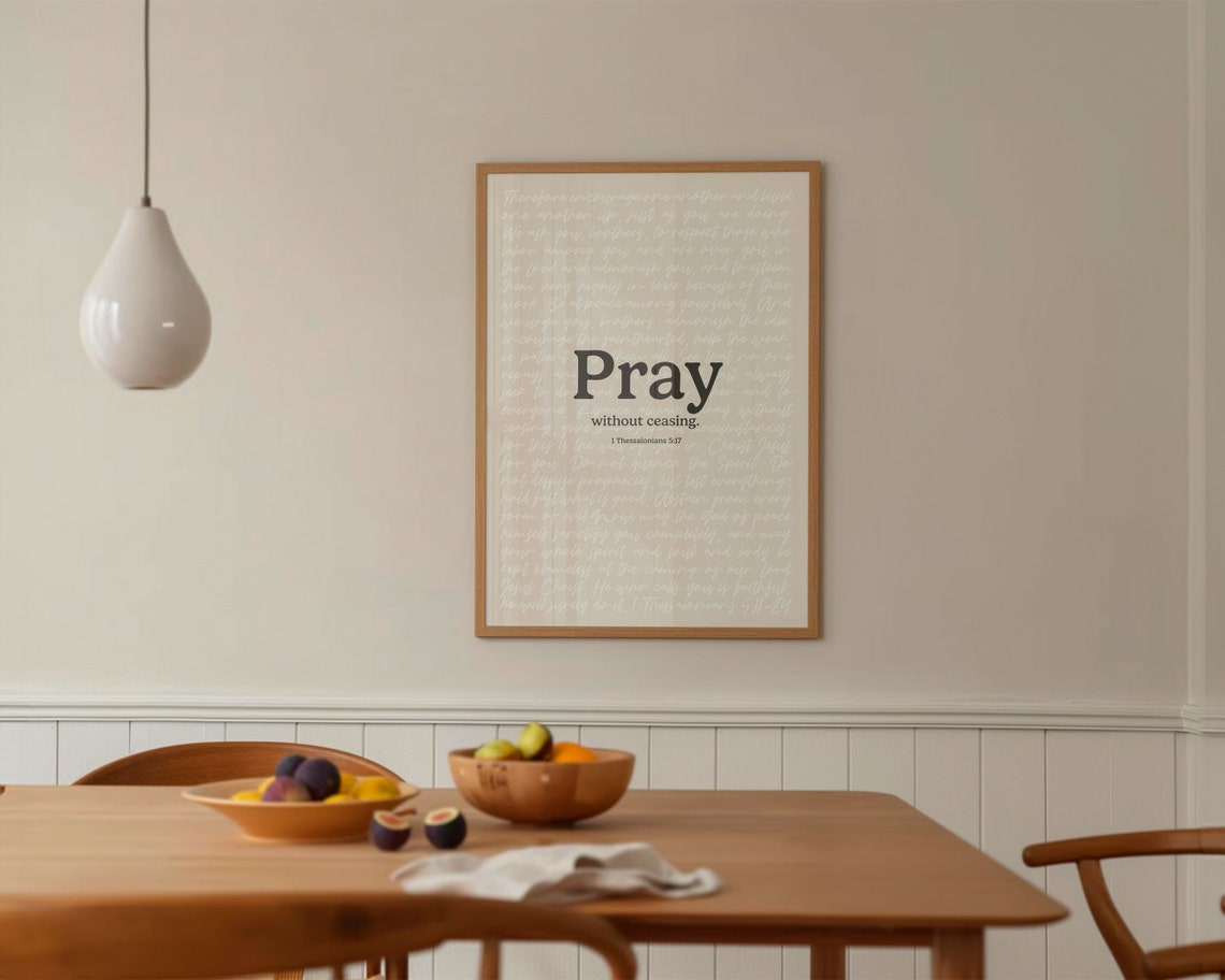 1 Thessalonians 5 17 Pray Without Ceasing Elegant Layered Poster - Image 5