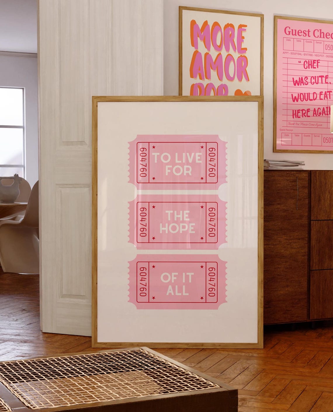 To Live For The Hope Of It All Pink Ticket Stub Concert Quote Poster - Image 3