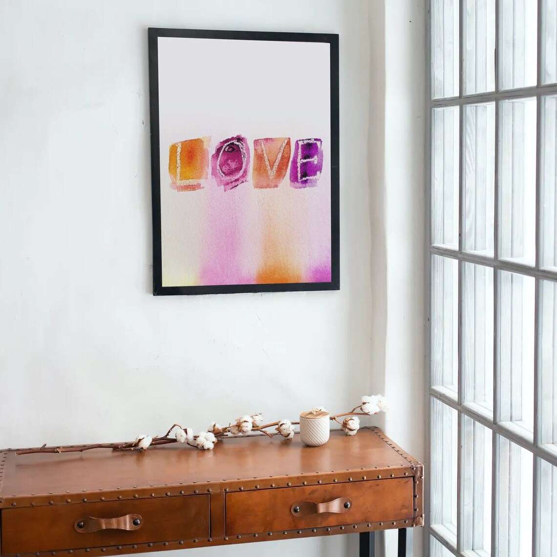 Love Print, Minimalist Watercolor Typography - Image 3