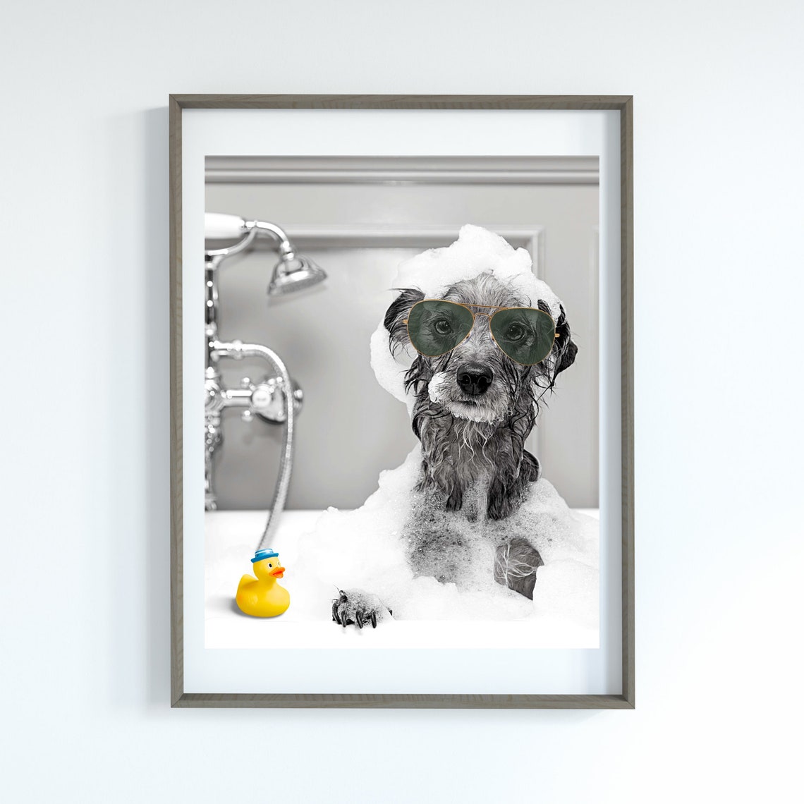 Cute Dog In Tub Wall Art Dog Photo Dog Art Bathroom Art Print Dog Portrait Dog Lover Gift Cute Terrier Art - Image 4