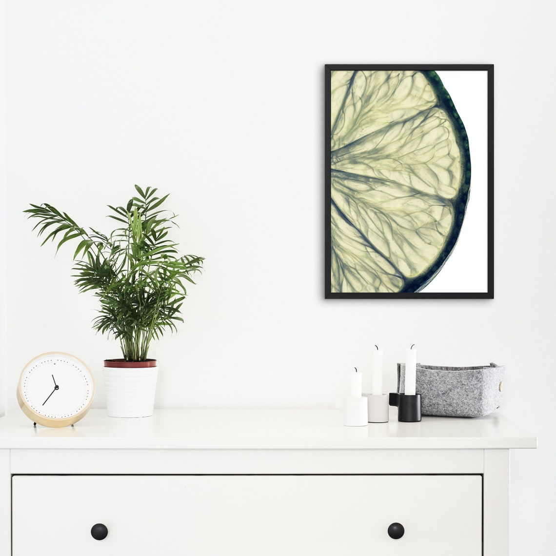 Lime Lime Slice Print Wall Art Home Decor Kitchen Wall Art Green Citrus Fruit Print Fruit Print - Image 3