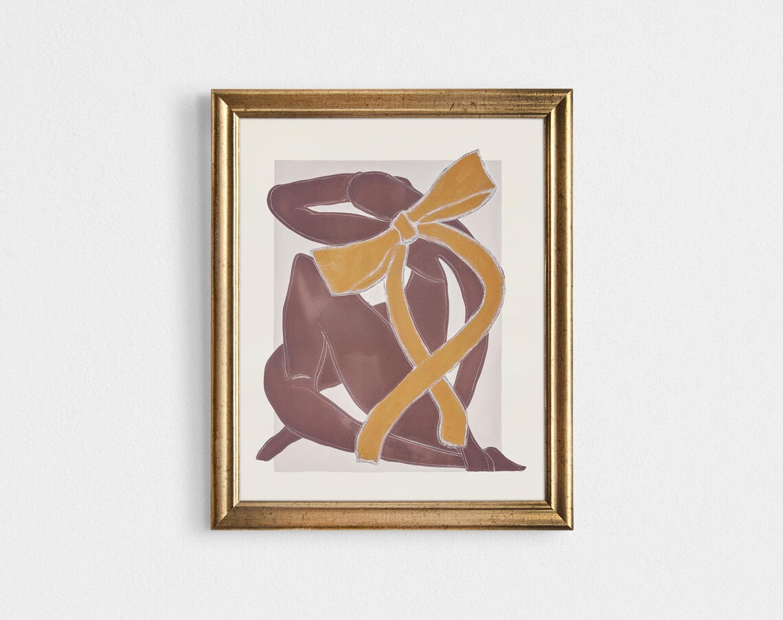 Art Bow Matisse Inspired Print Neutral Modern Wall Art - Image 3
