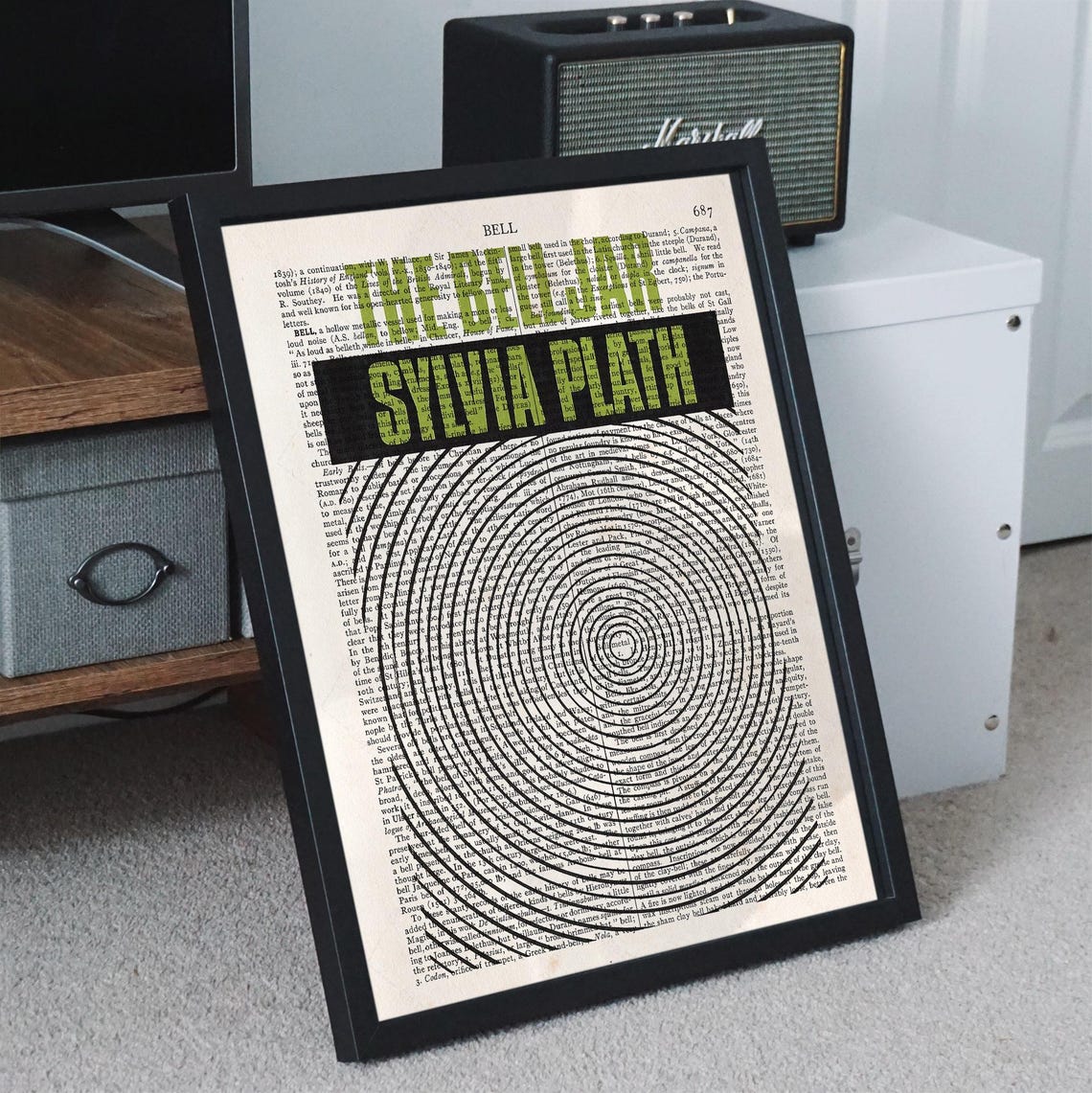 The Bell Jar Sylvia Plath Literary Dictionary Page Vintage Art Print - Image 3