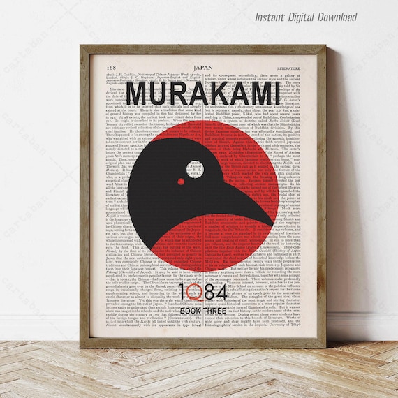 Haruki Murakami 1Q84 Book Three Red Circle Literary Dictionary Art Poster