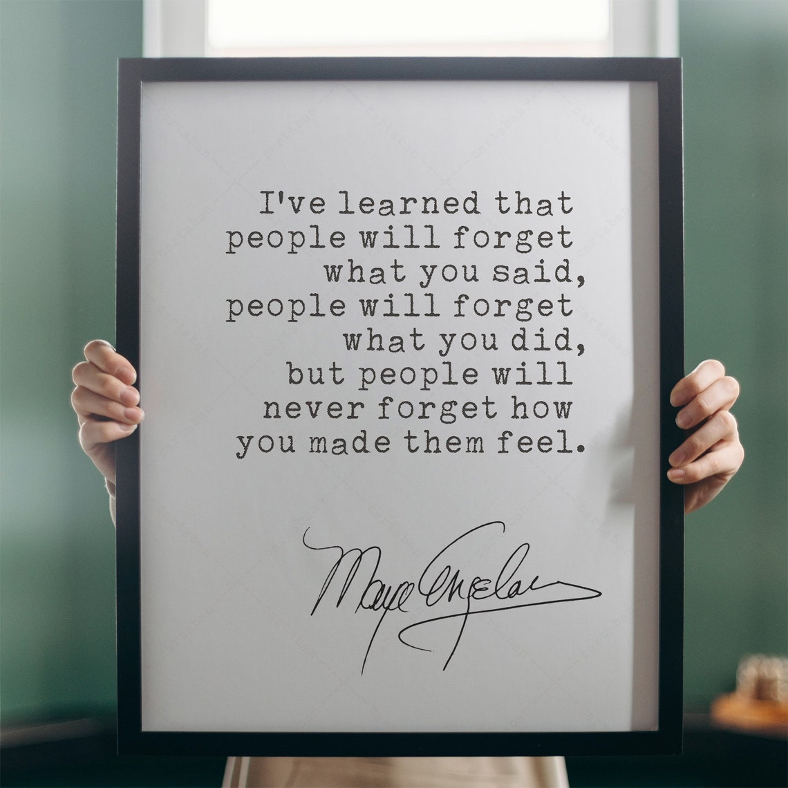Maya Angelou People Will Forget Quote Minimalist Typography Poster - Image 3