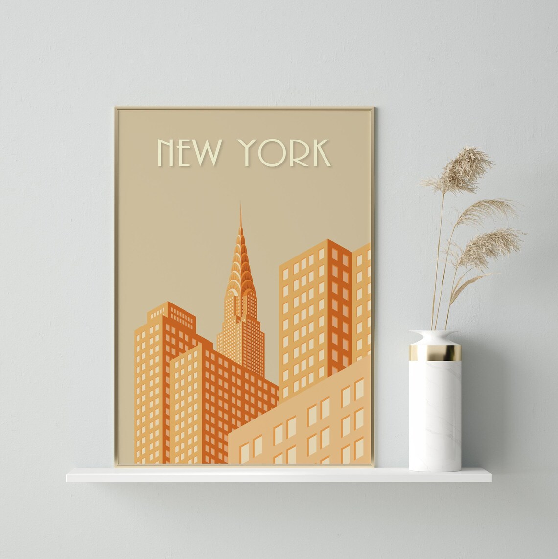 New York Orange Travel Poster, Wall Art Print - Image 2