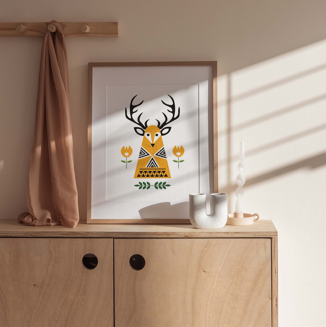 Stag Print, Minimalist Nordic Wall Art Print - Image 3