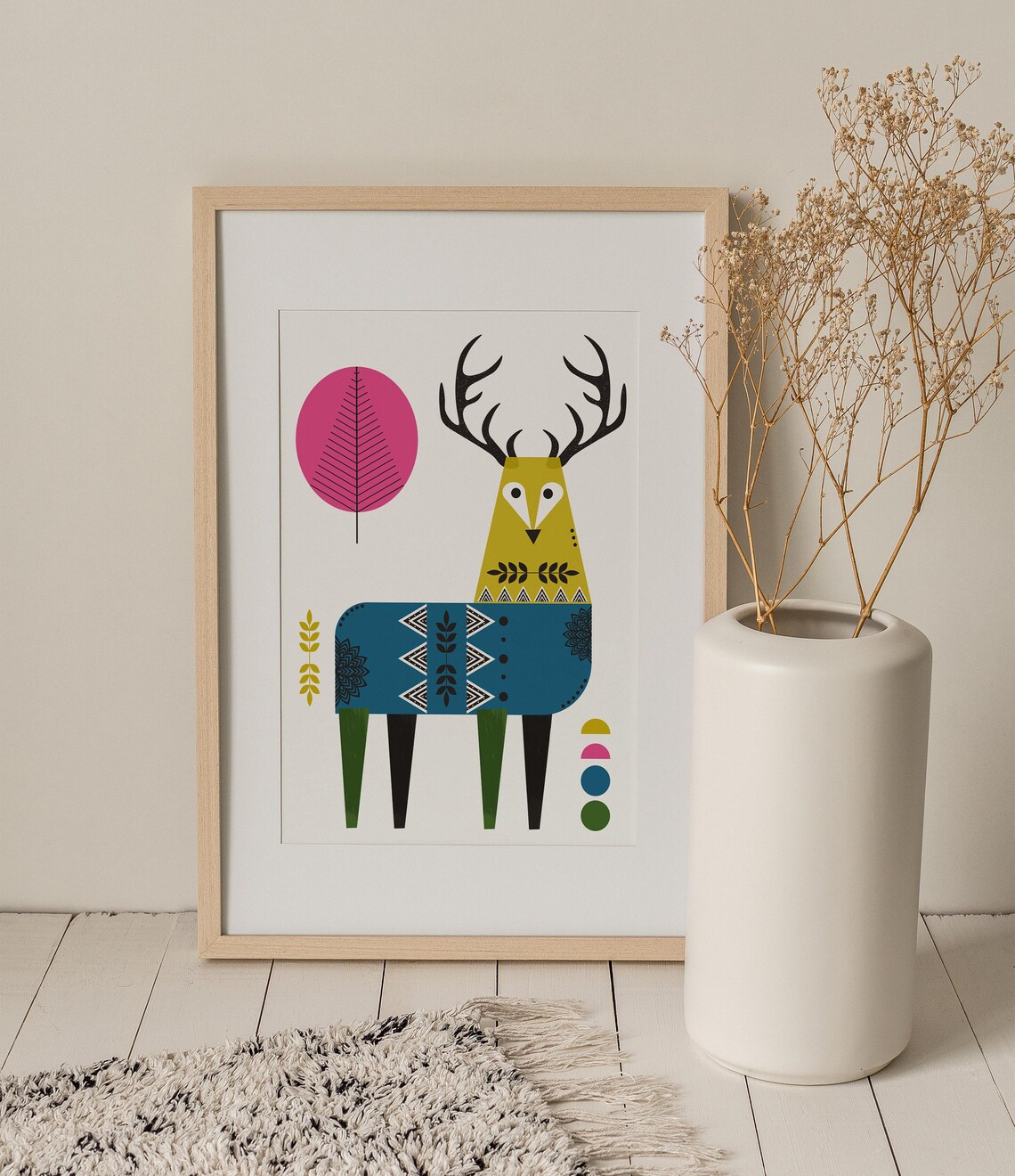 Stag Print, Scandinavian Minimalist Art Print - Image 4