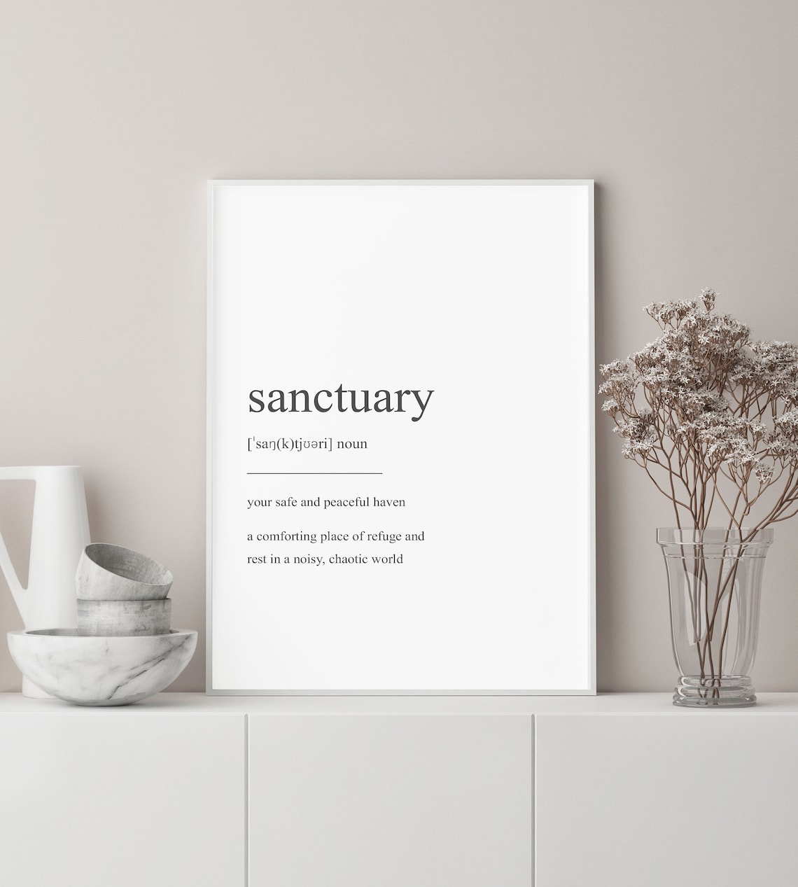 Art Sanctuary Definition, Minimalist Quote Art Print - Image 4
