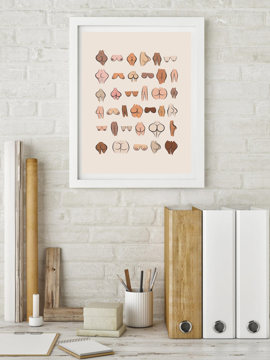 Bum Print Funny Print Birthday Idea Wall Art Print Instant Body Positivity Boobs Print Boobs Gift Bathroom Print - Image 2