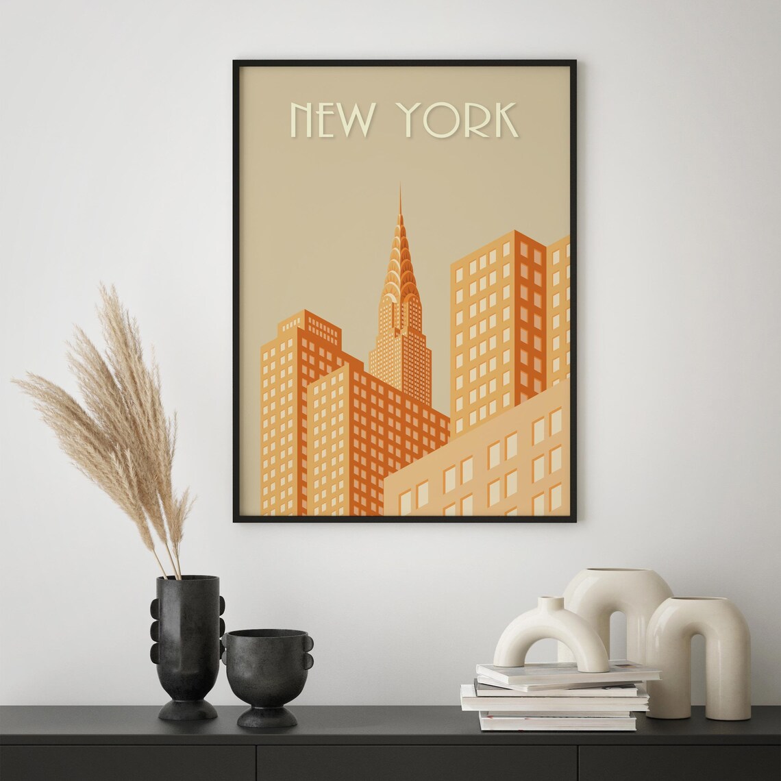 New York Orange Travel Poster, Wall Art Print - Image 4