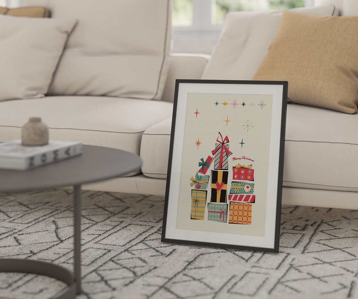 Christmas Presents, Mid-Century Modern Art Print - Image 2