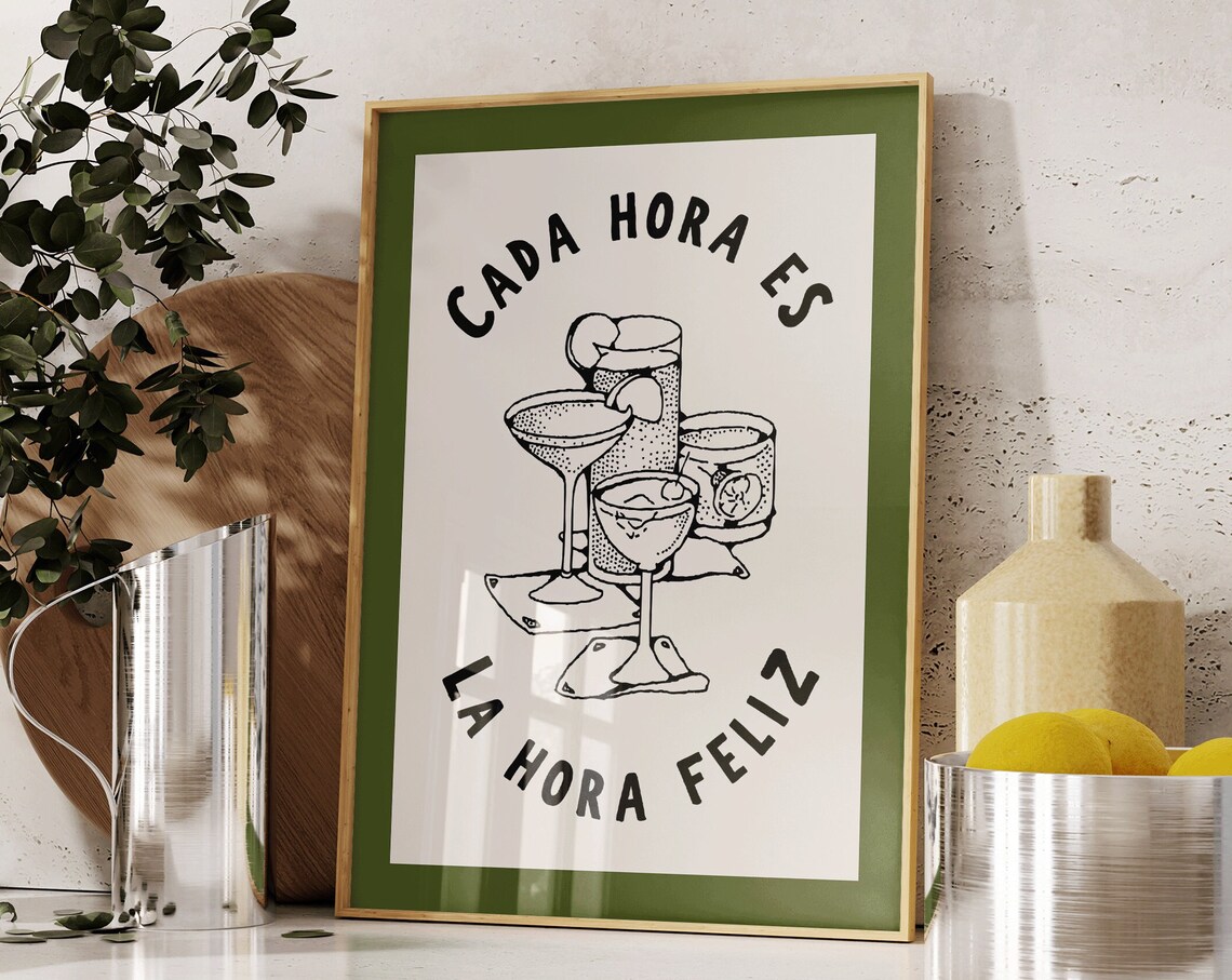 Vintage Mexican Cocktail Poster, Spanish Decor Print - Image 3