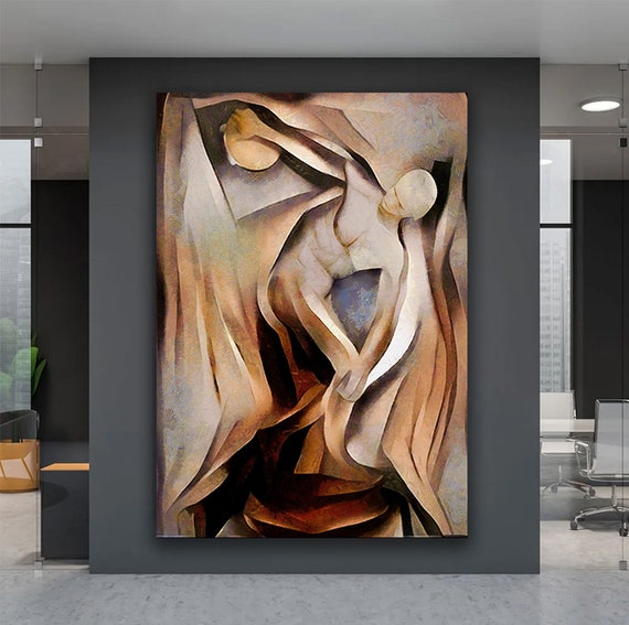 Surreal Man Art Brown And Beige Print Art Sculptures Wall Art Sculpture Man Painting Surreal Wall Decor
