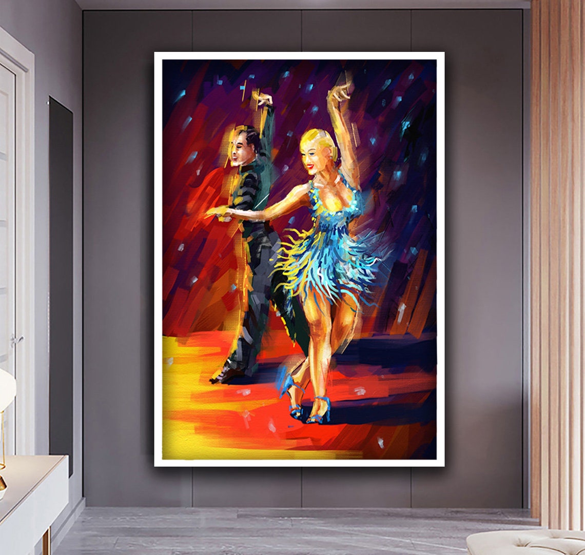 Tango Dancer Art Dancer Couple Wall Decor The Dance Painting Tango Print Latin Dancer Wall Art - Image 4