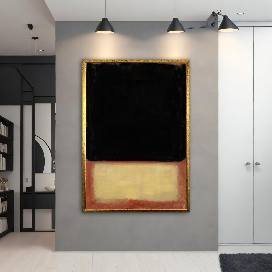 Rothko Style Black and Cream Color Field Abstract Art Poster