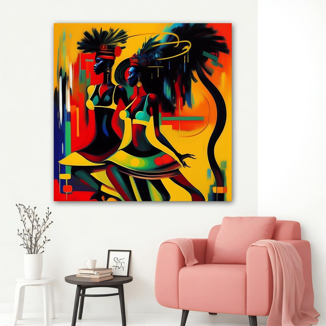 African Women Dancing Colorful Ethnic Art Vibrant Joyful Wall Poster - Image 4