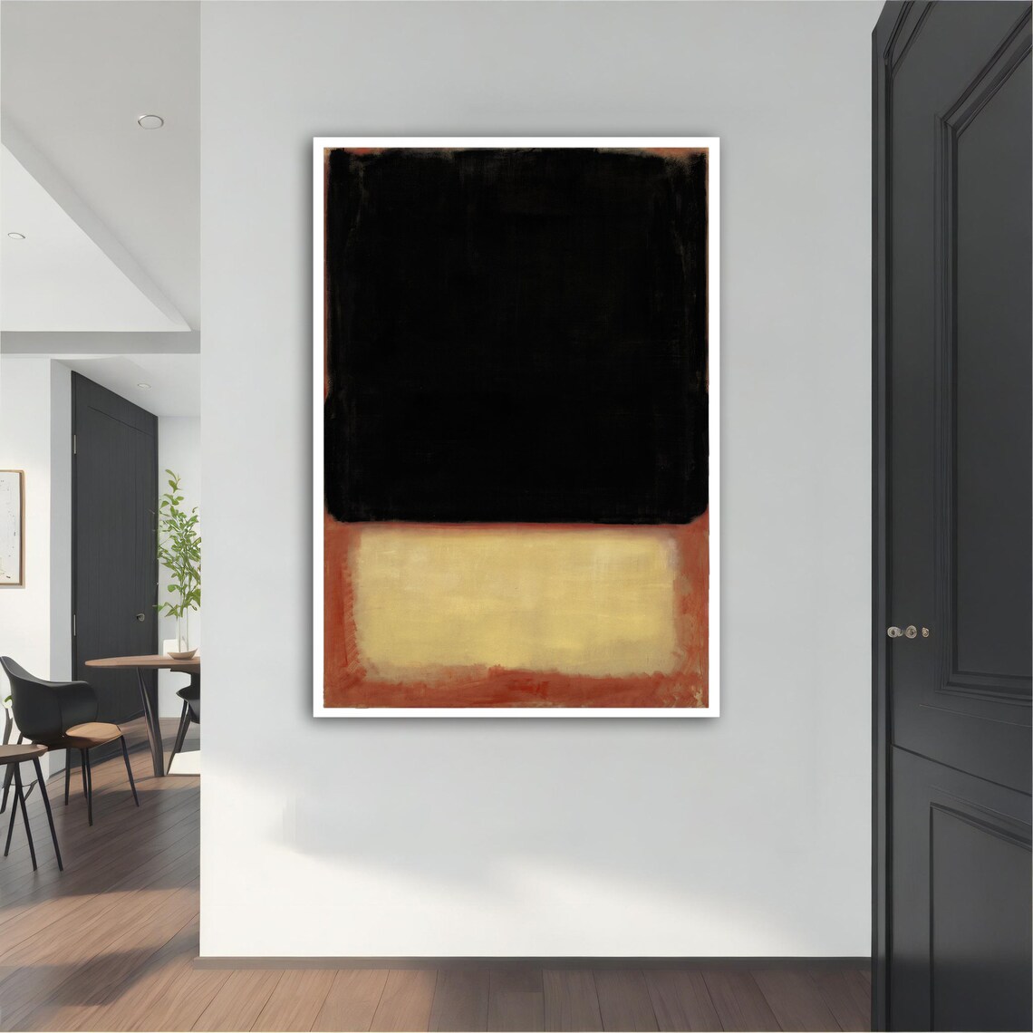 Rothko Style Black and Cream Color Field Abstract Art Poster - Image 5