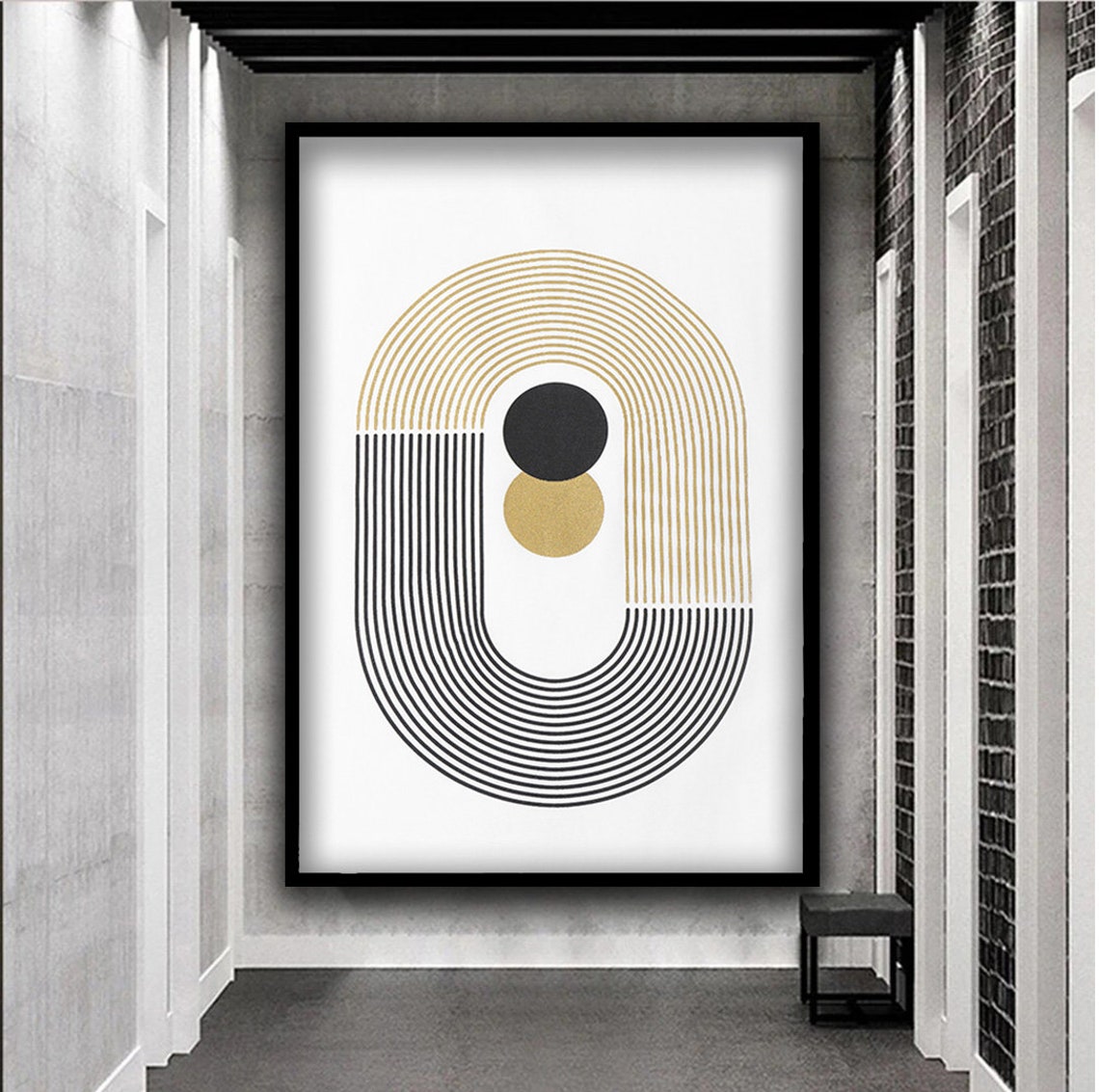 Mid Century Poster Geometric Wall Art Design Boho Wall Decor Abstract Art Wall Bohemian Style Neutral Modern Wall Art