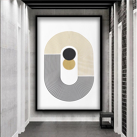Mid Century Poster Geometric Wall Art Design Boho Wall Decor Abstract Art Wall Bohemian Style Neutral Modern Wall Art