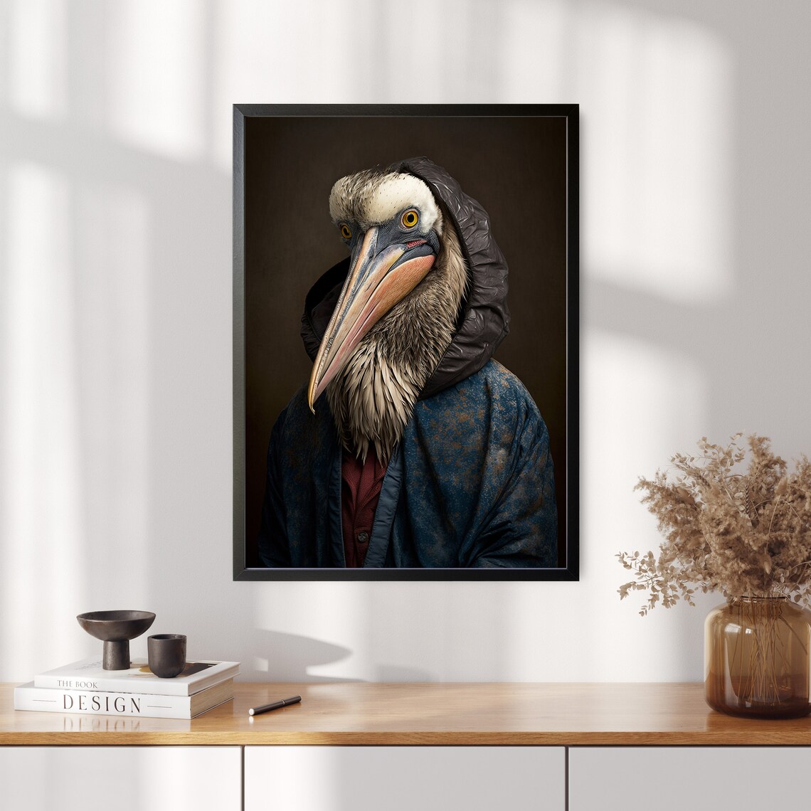 Stern Pelican in a Hooded Cloak Dark Renaissance Portrait Poster - Image 4