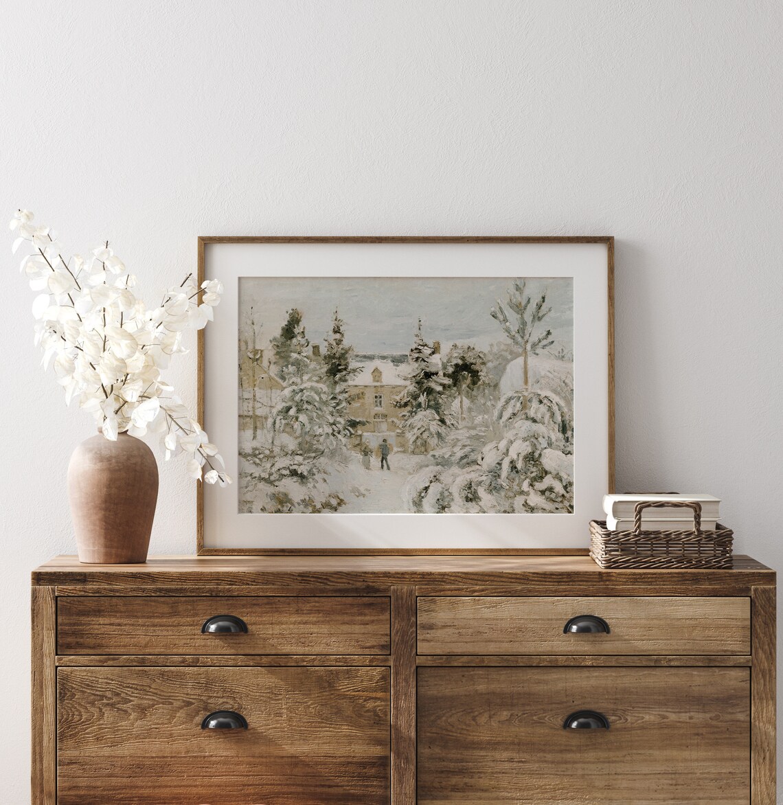 Home For Christmas Vintage Winter Landscape Art Print - Image 3