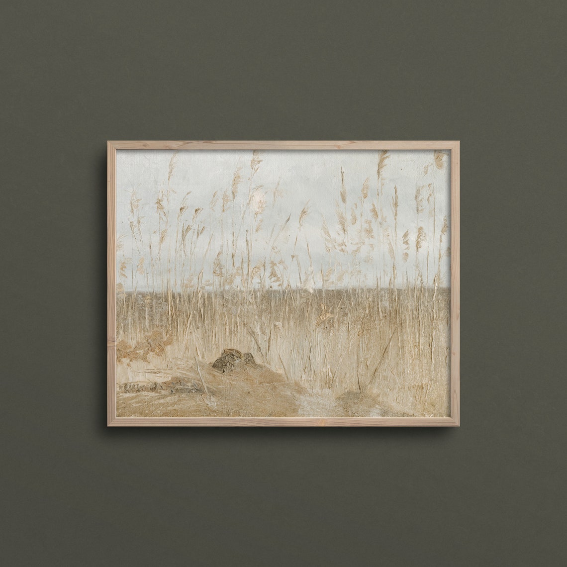 Neutral Wheat Grass Field Minimalist Beige Wabi Sabi Wall Art Poster - Image 2