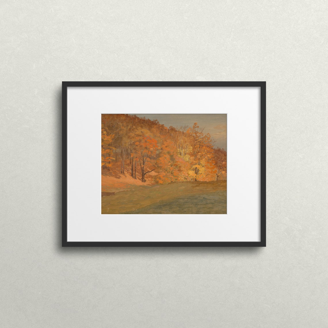 Autumn Forest Hillside Fall Foliage Warm Tones Vintage Art Print - Image 2